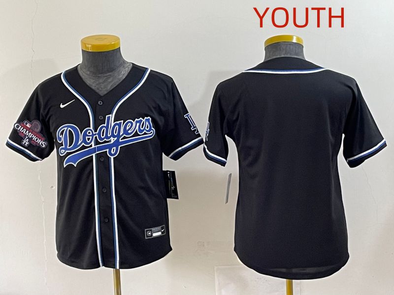 Youth 2025 Los Angeles Dodgers Blank Black Three generations Fashion Nike MLB Jersey style 2->youth mlb jersey->Youth Jersey